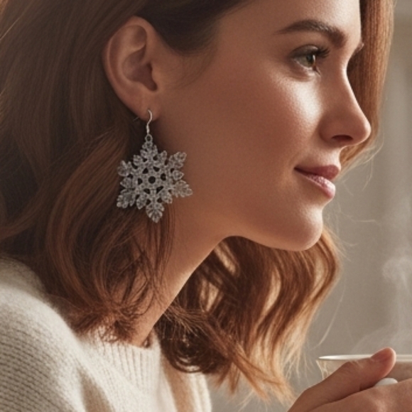 Boutique 9 Jewelry - NwT Snowflake acrylic sparkle Dangle Winter Christmas earrings Lightweight